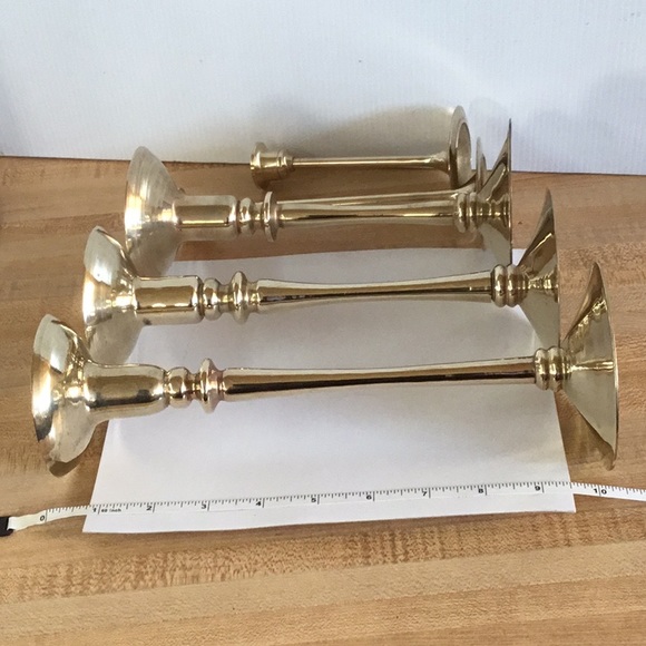 5 Brass candleholders - Picture 8 of 13